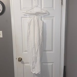 Summer white strapless dress